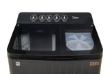 Midea Washing Machine Twin Tub 14 Kg, See Through Glass Lid, Soft Close(MWMSA140GPG(KG)
