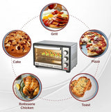 INALSA Oven OTG (24 Liters) Toaster Grill Oven 1600W with Motorised Rotisserie & Temperature Selection|6 Stage Heat Selection|Toaster Grill|Stainless-Steel Finish,(Silver),2Yr Warranty