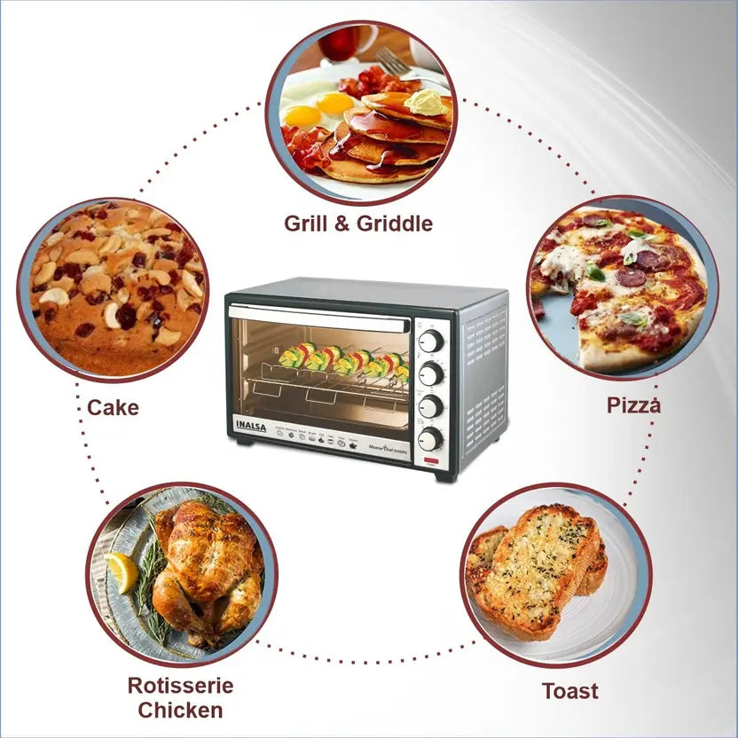 Inalsa MasterChef 30SSRC 30 L Oven Toaster Grill (Silver)