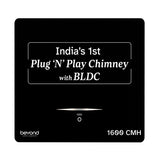 Beyond Appliances Cube 60 BLDC Plug N Play Ductless Kitchen Chimney | 1600 CMH | Auto Clean | 5-Stage Charcoal Activated Filter | Touch Control | 3-way Suction | 48dB Low Noise | Black,CUBE60-BLDC-BLACK(BA-CU-CB-PP-BL-60-CH)