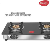 Pigeon AYUSH Glass Manual Gas Stove (2 Burners)