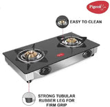 Pigeon AYUSH Glass Manual Gas Stove (2 Burners)