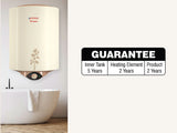 Venus 15 L Storage Water Geyser (Voleno 15VL, Porcelain Enamelled Glass Lined Tank With Free Installation & Pipes, Ivory) (Ivory)