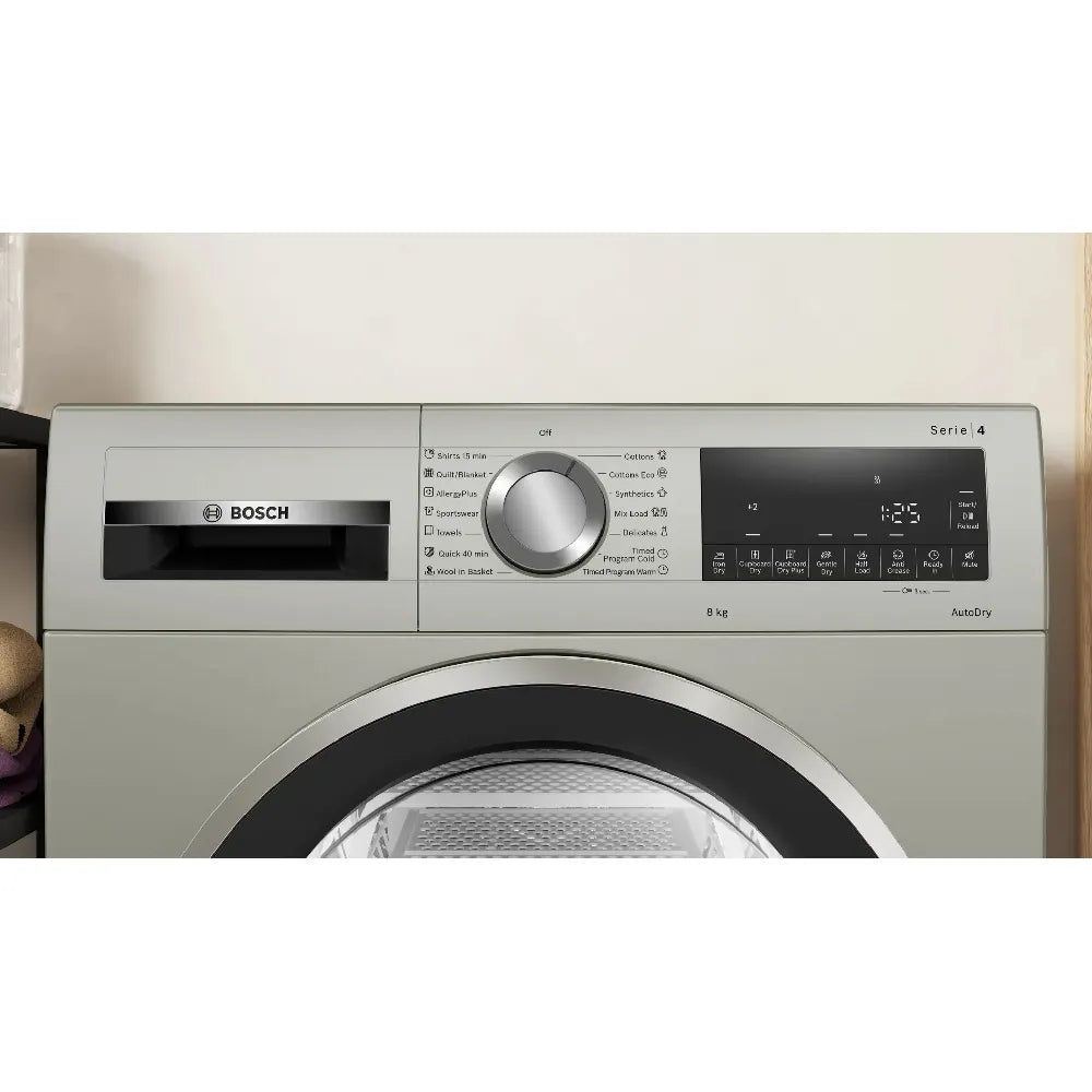 BOSCH 8 kg Dryer with In-built Heater Grey (WPG23108IN)