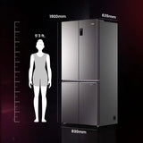 Haier 520L 3 Star Lumiere French Door 4-Door Side by Side Frost Free Refrigerator | Convertible Magic Zone | Inverter | Digital Display Panel | Deo Fresh Technology (HRB-600IS, Inox Steel)