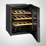 KAFF WC 48 TH BW | Capacity – 16 Bottles | Touch Control with LED Display | Auto Defrost | Memory Function | Child Lock | Black Glass Door | Wine Cooler (Free Standing)