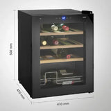 KAFF WC 48 TH BW | Capacity – 16 Bottles | Touch Control with LED Display | Auto Defrost | Memory Function | Child Lock | Black Glass Door | Wine Cooler (Free Standing)