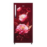 Haier 190 Litres 2 Star Single Door Direct Cool Refrigerator | Diamond Edge Freezing Technology | Stabilizer Free Operation | Toughened Glass Shelves (HRD-2102CRV-P, Red Voila)