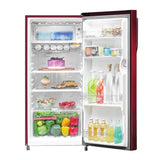 Haier 190 Litres 2 Star Single Door Direct Cool Refrigerator | Diamond Edge Freezing Technology | Stabilizer Free Operation | Toughened Glass Shelves (HRD-2102CRV-P, Red Voila)