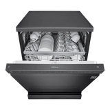 LG 14 Place Setting Free Standing Dish Washer with TrueSteam, QuadWash, EasyRack Plus, Wi-Fi Enabled (DFB424FM, Matte Black, Inverter Direct Drive Motor)