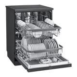 LG 14 Place Setting Free Standing Dish Washer with TrueSteam, QuadWash, EasyRack Plus, Wi-Fi Enabled (DFB424FM, Matte Black, Inverter Direct Drive Motor)