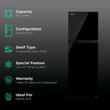 Toshiba 252 L 2 Star Frost Free Real Inverter(Gr-Rt302We-Pmi(Uk, Black, 2022 Model)