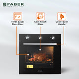 FABER 80-Litre Oven Toaster Grill OTG Built-In FBIO 80L 4F BK Black Finish Oven with Digital Display, Black