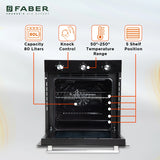 FABER 80-Litre Oven Toaster Grill OTG Built-In FBIO 80L 4F BK Black Finish Oven with Digital Display, Black
