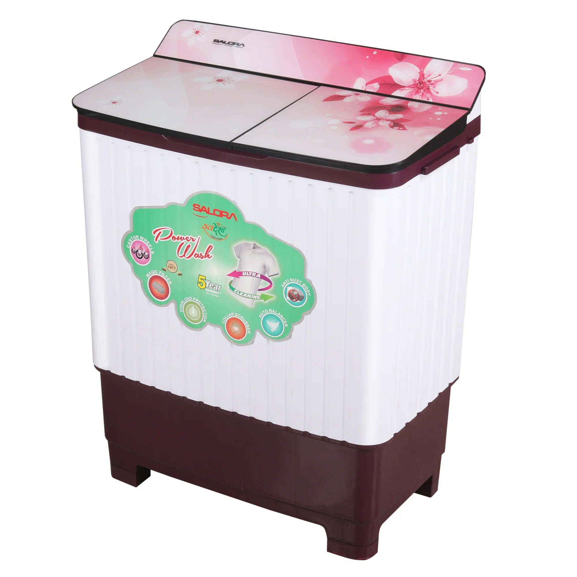 SALORA 7.8 KG SEMI-AUTOMATIC TOP LOADING WASHING MACHINE (SWMS7802) | Brand New Seal Packed