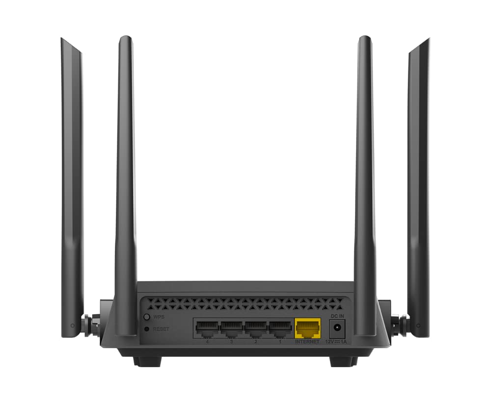 D-Link DIR-825/IIN/J1 MU-MIMO Gigabit Wireless Router, Dual Band, 1200 Mbps Wi-Fi Speed, 5 Gigabit Port, 4 External Antenna, Router | Dual_Band, Access Point |Repeater Mode, Black