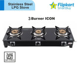 Flipkart Smart Buy 3B Glass Manual Gas Stove (3 Burners)