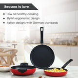 WONDERCHEF Venice 3Pcs cookware set Red & Black
