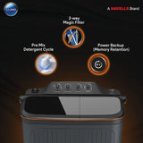 LLOYD 7.5 kg 5 Star Semi Automatic Washing Machine with 3 Wash Programs (GLWMS75CVGEL, Grey)