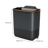 LLOYD 7.5 kg 5 Star Semi Automatic Washing Machine with 3 Wash Programs (GLWMS75CVGEL, Grey)