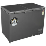 Haier Titanium 595 Litres 5 Star Double Door Deep Freezer with Stabilizer Free Operation (HFC-595DME5, Grey)