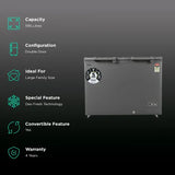 Haier Titanium 595 Litres 5 Star Double Door Deep Freezer with Stabilizer Free Operation (HFC-595DME5, Grey)