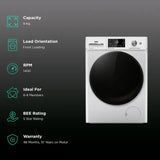 IFB 8 Kg 5 Star Powered by AI with 9 Swirl Wash, WiFi, Fully Automatic Front Load Washing Machine (Senator SXN 8014, Steam Refresh Program with Eco Inverter, Rich Silver)(Touched Up)