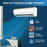 Voltas 1.5 Ton 3 Star Inverter Split AC (Copper, 5-in-1 Adjustable Mode, Anti-dust Filter, 183V Vertis Smart Elite Gold, White)