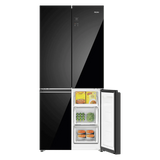 Haier 520 Litres 3 Star Frost Free French Door Convertible Refrigerator with Colorful Digital Display Panel (HRB-600KGU1, Black Glass)