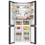 Haier 520 Litres 3 Star Frost Free French Door Convertible Refrigerator with Colorful Digital Display Panel (HRB-600KGU1, Black Glass)