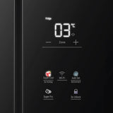 Haier 520 Litres 3 Star Frost Free French Door Convertible Refrigerator with Colorful Digital Display Panel (HRB-600KGU1, Black Glass)