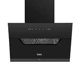 Hindware Smart Appliances Olenna 75cm Kitchen Chimney comes with Autoclean technology and maximum suction power of 1200 m3/hr and have motion sensor and filterless technology (Black 75cm)