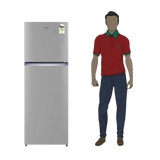 Haier 240L 2 Star Frost Free Double Door Refrigerator (HRF-2901IEBSA-P, Brushline Silver)