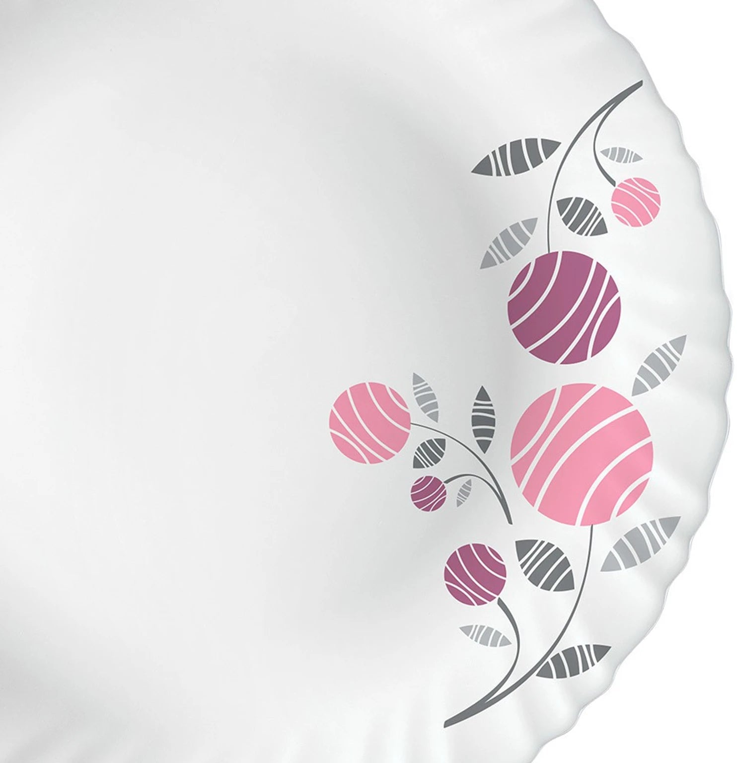 Larah by Borosil Pack of 34 Opalware Dahlia Galaxy Series Dinner Set (Microwave Safe)