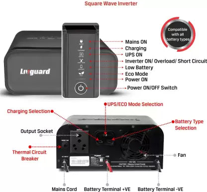 Livguard LG950i Star 800 VA Square Wave Inverter