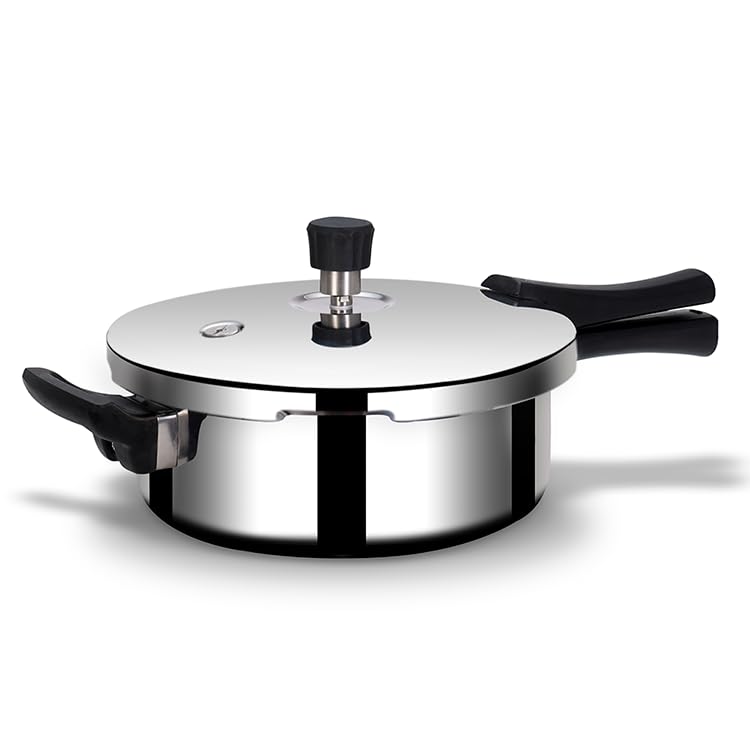 Arttdinox Stellar Stainless Steel Triply 3 LTR Mirror Finish Pressure Cooker with Gasket | Rivetless Handle | Induction & Gas Base | 7 Yrs Warranty | Jindal Stainless