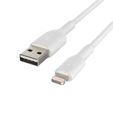 Belkin Apple Certified PVC Lightning to USB-A Charge and Sync Type A Cable, Tough and Durable, For iPhone, iPad, Air Pods, 3.3 Feet (1 Meter) - White