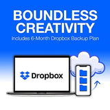 Seagate One Touch 1TB External HDD with Password Protection – Black, for Windows and Mac, and 6 Months Mylio Create Plan and Dropbox Backup Plan (STKY1000400)