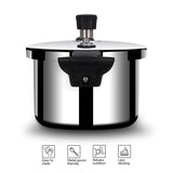 Arttdinox Stellar Stainless Steel Triply 5 LTR Mirror Finish Pressure Cooker with Gasket | Rivetless Handle | Induction & Gas Base | 7 Yrs Warranty | Jindal Stainless