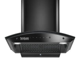 Hindware Divina 60 C BLK 1200 m³/hr Auto-Clean Kitchen Chimney With Motion Sensor & Touch Control (Black) f & Life Time warranty*