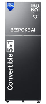 Samsung 419 L, 3 Star, Convertible 5-in-1, Digital Inverter, Frost Free Double Door, Bespoke AI WiFi Enabled Refrigerator (RT45DG6A4DB1HL, Black Matte/Black DOI)