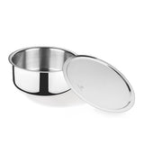 Arttdinox Steel Patila with Lid | Reflecto Triply Stainless Steel Tope with Lid | Tope Stainless Steel 1.6Ltr | Milk Tope with Lid | Jindal Stainless, 16cm | By Jindal Lifestyle