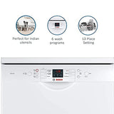 "Bosch 13 Place Setting Dishwasher with Intensive Kadhai Program, No Pre-Rinse, 70⁰ Hot water wash, Half Load Option & Extra Cutlery Box - (SMS66GW01I, White, Glass Protection Technology) Visit the Bosch Store"
