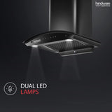 Hindware Divina 60 C BLK 1200 m³/hr Auto-Clean Kitchen Chimney With Motion Sensor & Touch Control (Black) f & Life Time warranty*