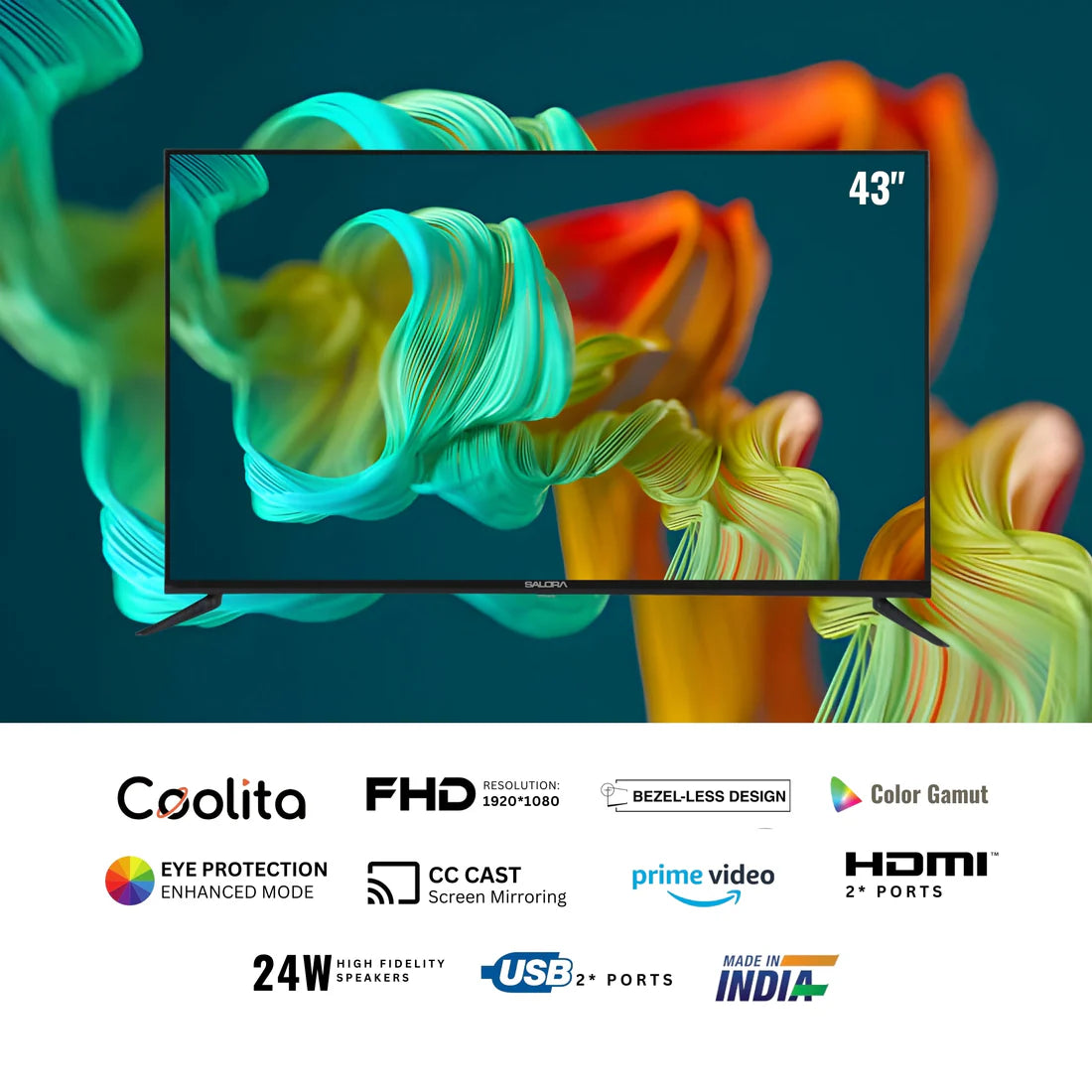 Salora 109 Cm (43 Inches) FHD Smart LED Coolita TV SLV-4432 SFC