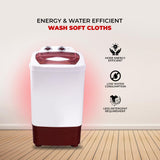 Power Guard 7 kg Top Load Washer (360 Smart Wash Technology, PG70GWASH, Protective Rat Mesh,Red)-(Sctraches)