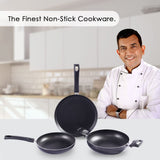 Wonderchef Valencia Non-Stick Cookware 3 Piece Set Black