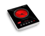Pigeon Eva Infrared Cooktop 2000 Watts Black (with Free Stainless Steel Grill, Full touch Panel, Auto shut off and Overheat Protection)
