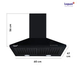 Livpure Alder Neo 60 cm | Pyramid | 1050 m³/hr Suction | Baffle Filter | Push Button Control | Low Noise |Black