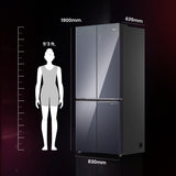Haier 520L 3Star Lumiere French Door 4-Door Side by Side Frost Free Refrigerator|Convertible|Wi-Fi|Inverter|Colourful Display Panel|My zone|Sun Lit Interior (HRB-600MGU1, Mirror Glass)